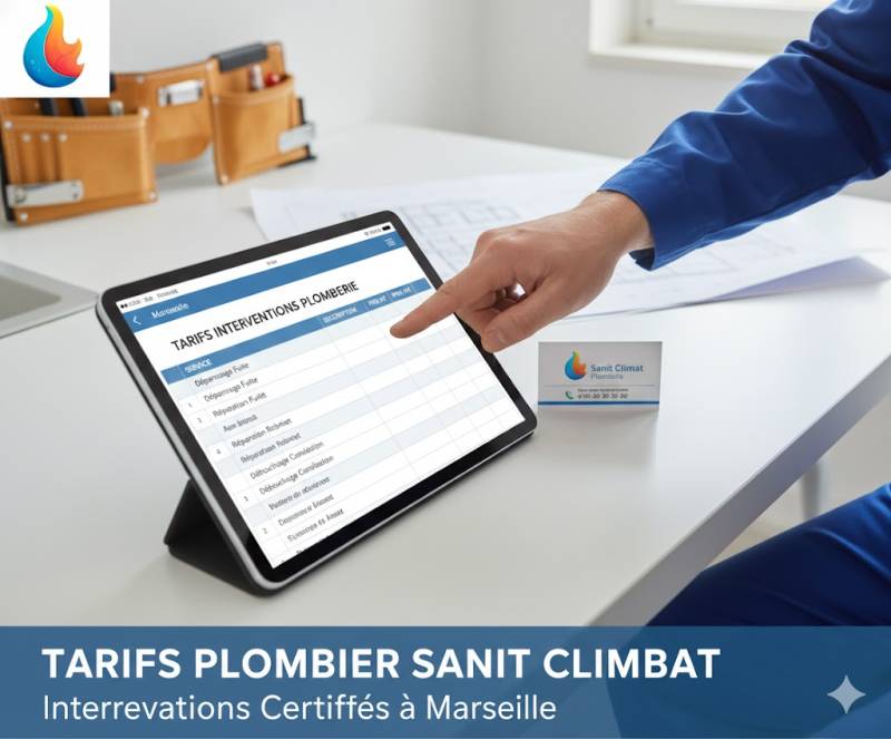 Tarif des interventions en plomberie avec un plombier Sanit Climat à Marseille